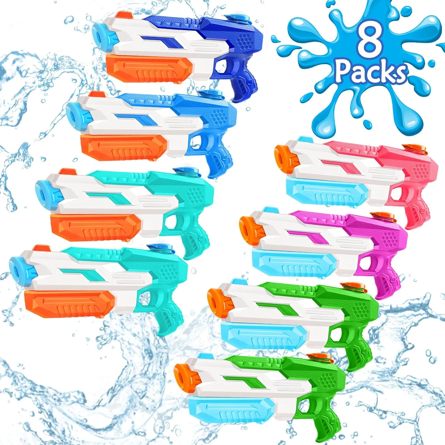 Swimming Pool Beach Outdoor Water Fighting Play supreme meat emit Toys Party Favors 600cc Water Gun for Kids Adults??8 Pack Squirt Blasters Super Water Gun Soaker with Long Range High Capacity for Boys Girls Summer 