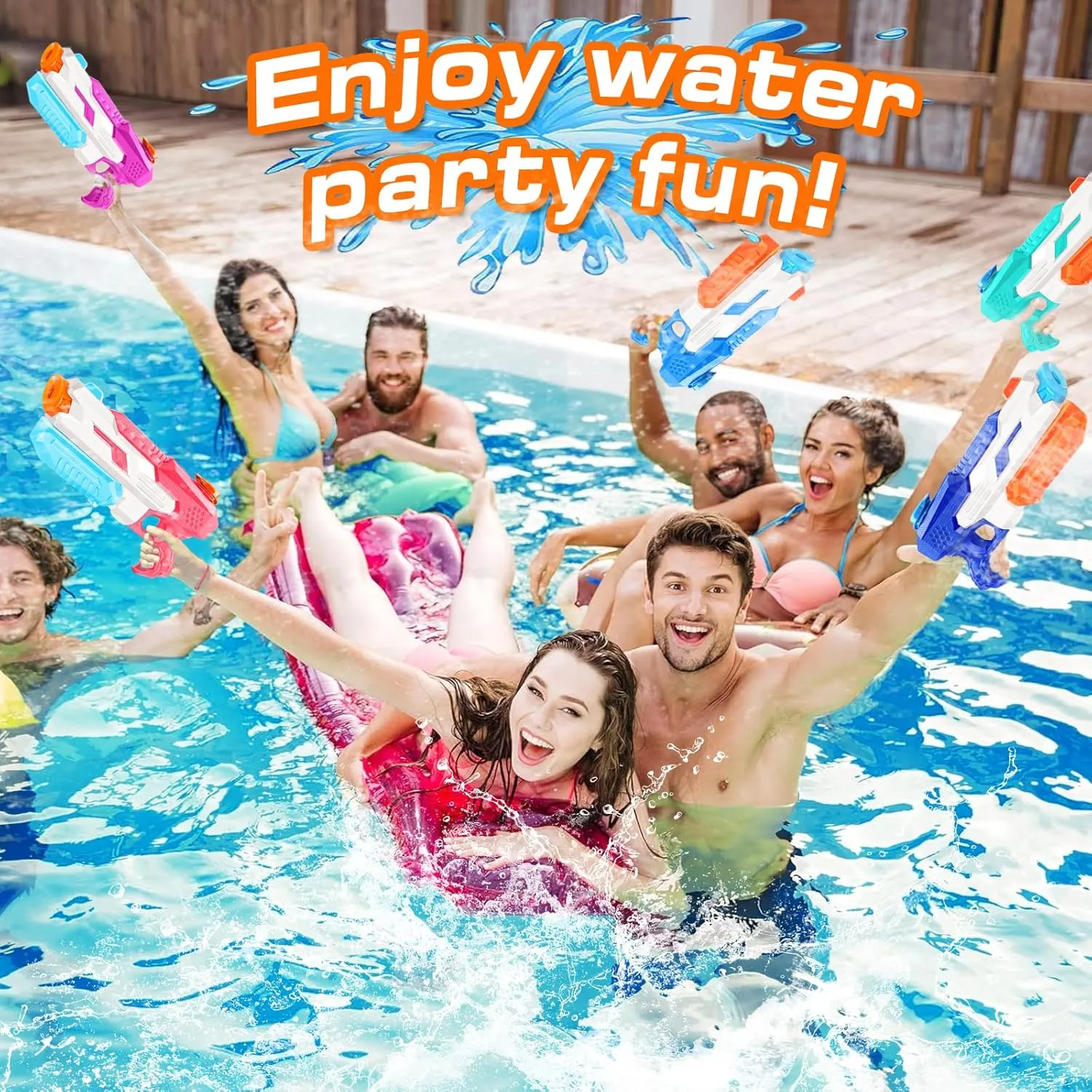Swimming Pool Beach Outdoor Water Fighting Play supreme meat emit Toys Party Favors 600cc Water Gun for Kids Adults??8 Pack Squirt Blasters Super Water Gun Soaker with Long Range High Capacity for Boys Girls Summer 