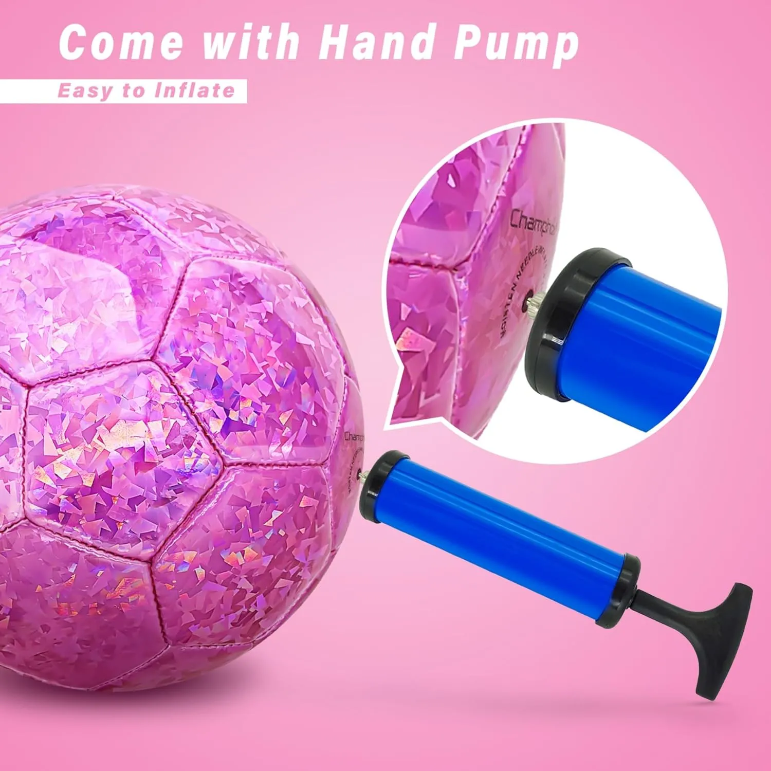 Teens Girls Children Youth Back to School Birthday Size 4 Soccer Ball tanker suitcase Glitter Pink - Kids Aged 4-6 6-8 8-12 Outdoors Sports Training Ball Recreation Playing Ball 