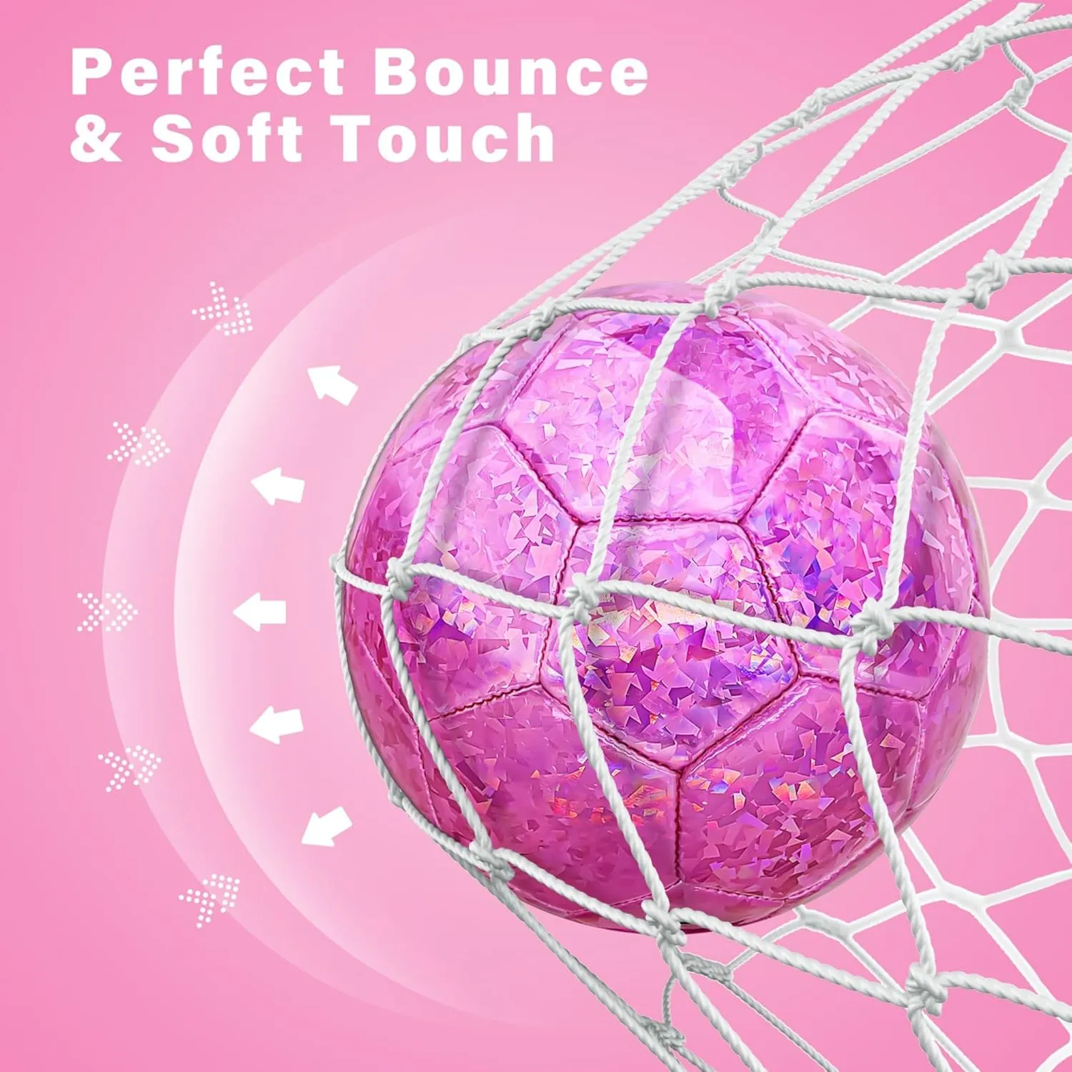 Teens Girls Children Youth Back to School Birthday Size 4 Soccer Ball tanker suitcase Glitter Pink - Kids Aged 4-6 6-8 8-12 Outdoors Sports Training Ball Recreation Playing Ball 