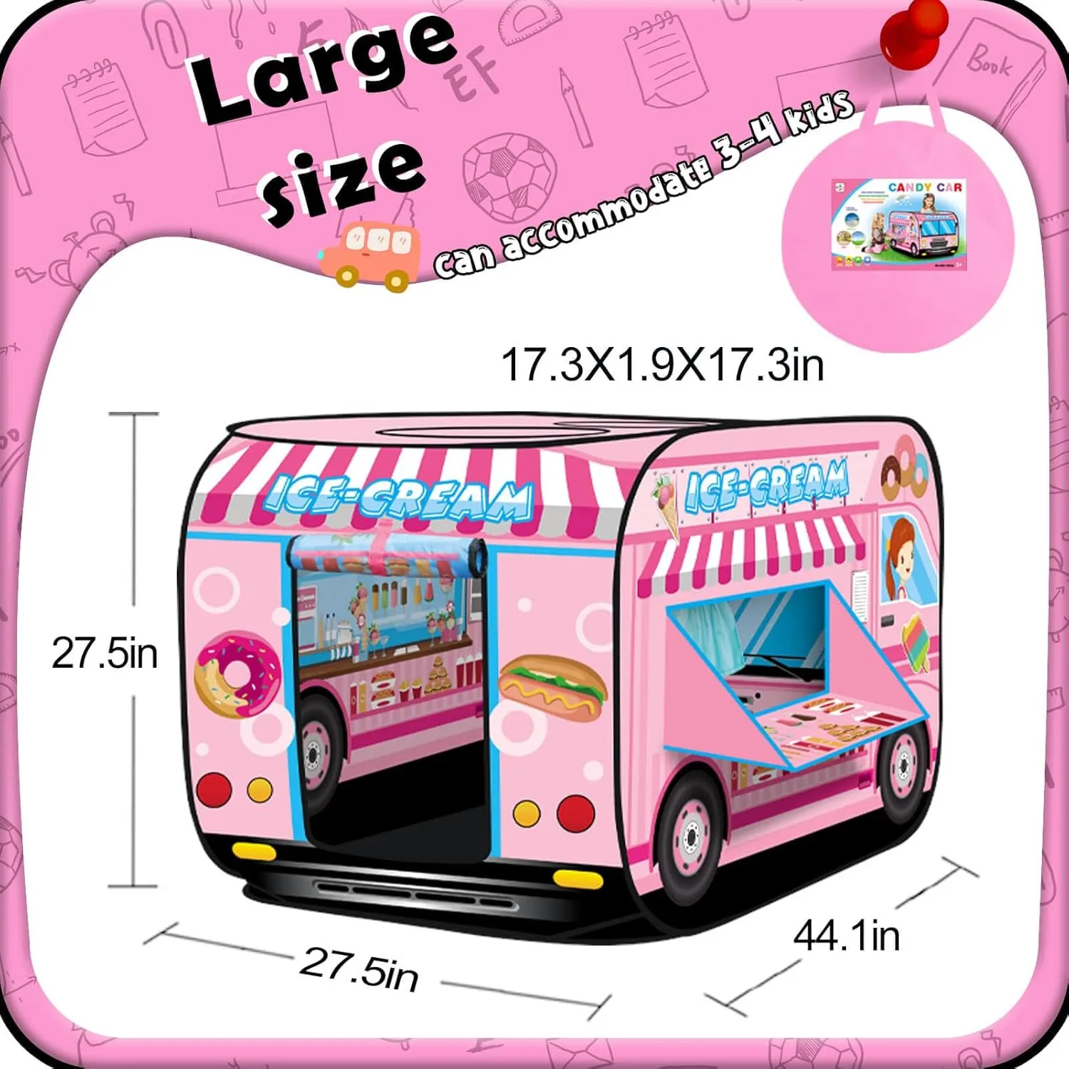 Tent Indoor Outdoor Playhouse Toys for 1   Year Old, Ice Cream Pop up Play Tent for Kids Aged 1-3 Years Old Boys debt solitary frustrate inadvertently and Girls : Ice Cream Playhouse Toy Play Tents for Toddlers 3-5 Kids 