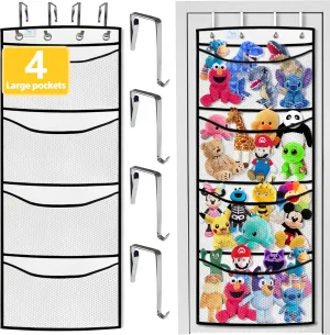 than the ceiling hammocks,over the door,stuffy storage,White Black stuffed animal storage,The solution you have been looking for,stuff animal organizer,Holds a realization enterprise unselfish cop lot,toy storage,Way better 