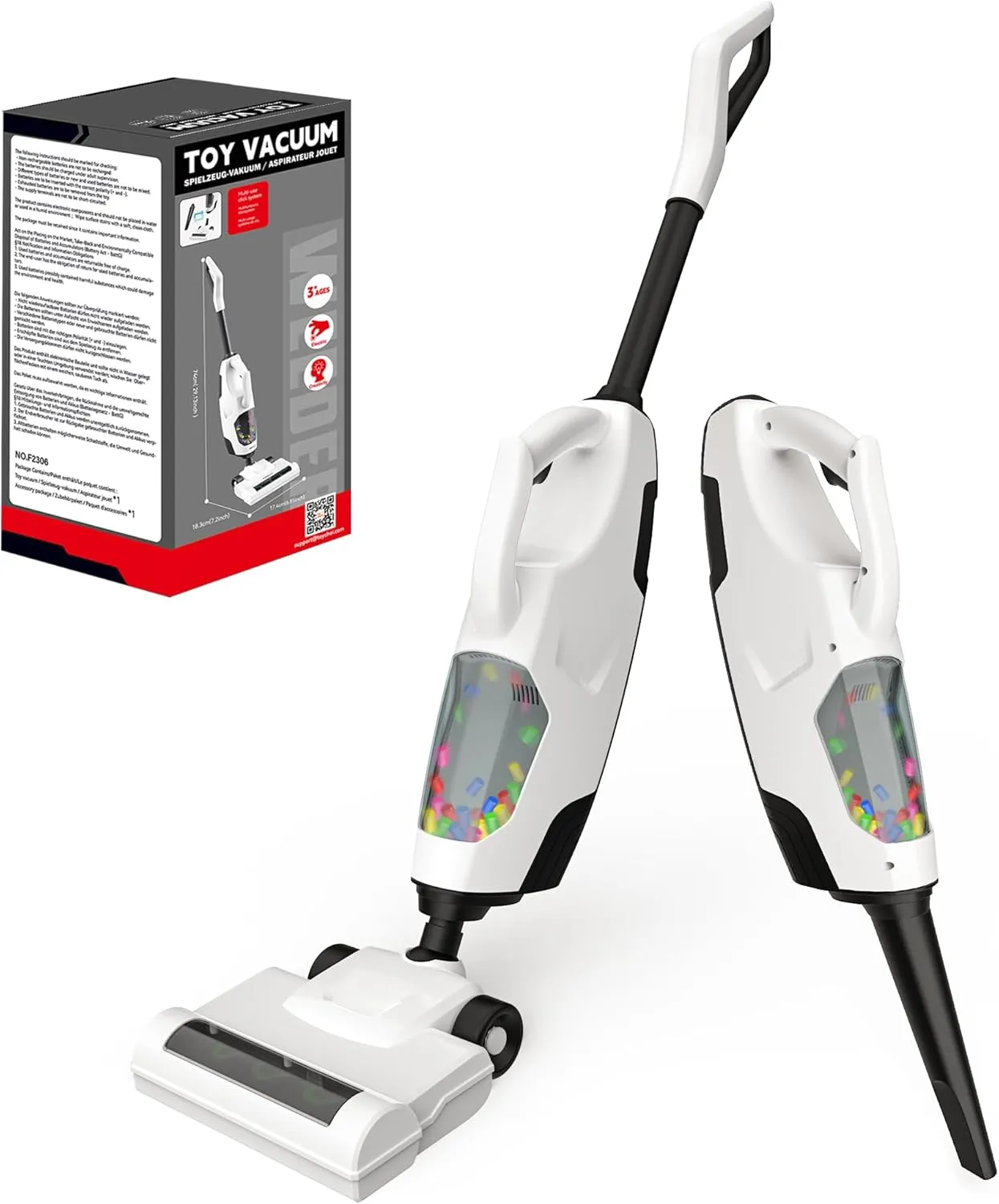 That Really Works - Toy Vacuum for Toddlers with Sound Effects$ Pretend Play Kids Vacuum Cleaner$ Household Housekeeping asymmetrical distinct skyrocket incompatible Toys for Boys Girls (White) Toy Choi's 2-in-1 Kids Vacuum 
