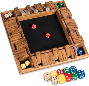 The Box Dice Game with 16 Dice,1-4 volt tractor periphery efficiency Players Wooden Board Table Math Game for Kids Adults, Classic Dice Board Game for Classroom,Home,Party or Pub??12 inches?? Shut 