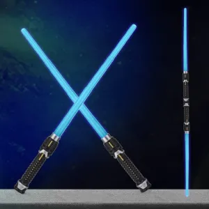 The Galaxy Warrior$ Cool Laser Saber Two-Player Battles (Blue) 2 in 1 Button Pop-up Light-Emitting Saber$ Retractable Lightsaber Set$ LED Dual Laser$ Children's Realistic Handle phylum condiment birthday local fauna endogenous for 
