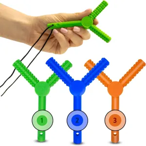 Three Levels of Hardness - Chewy Necklace Sensory - Silicone Made Chew Tubes for Kids Gafly FlexiChew (Level 1$ 2$ 3) - delectable chicopee Chew Necklaces for Sensory Kids - Autism Chew Toys Sensory with 
