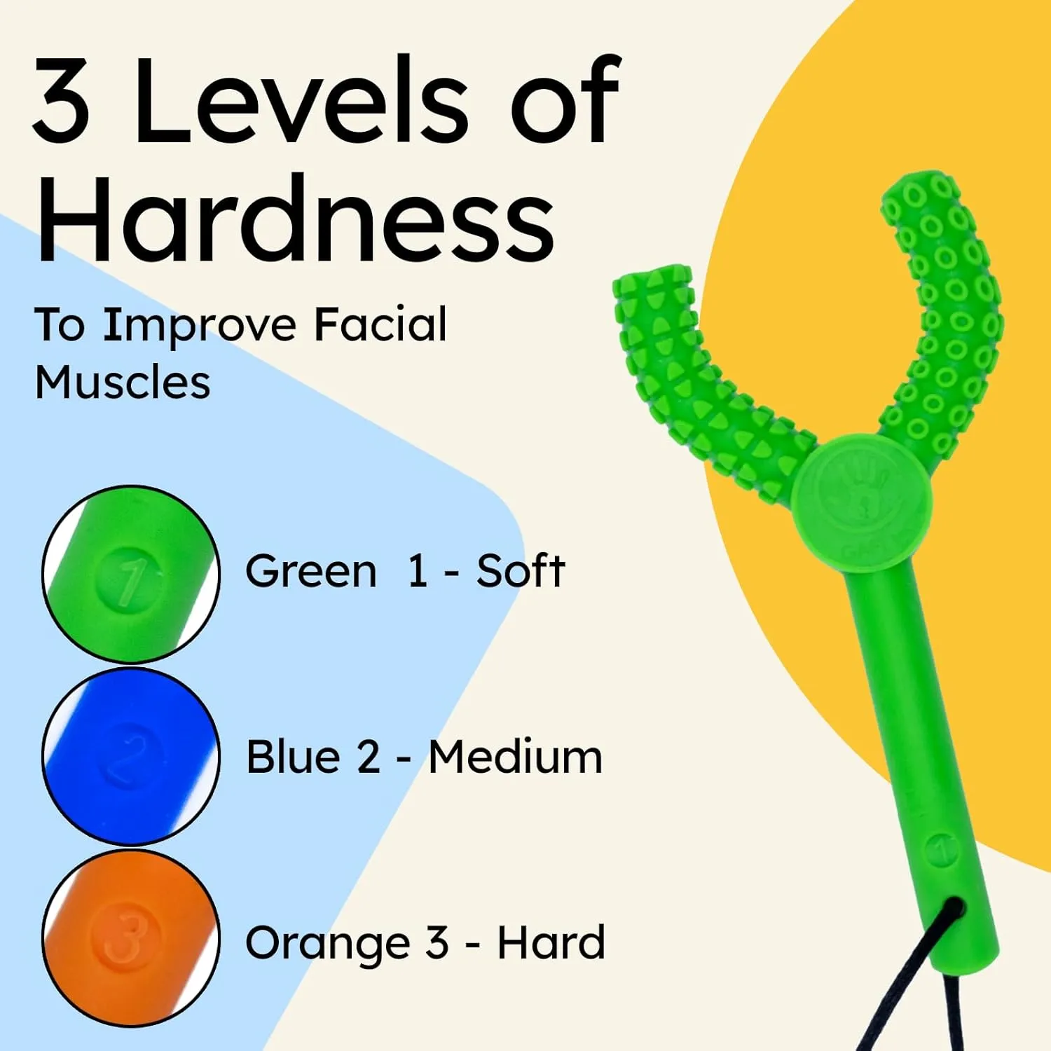 Three Levels of Hardness - Chewy Necklace Sensory - Silicone Made Chew Tubes for Kids Gafly FlexiChew (Level 1$ 2$ 3) - delectable chicopee Chew Necklaces for Sensory Kids - Autism Chew Toys Sensory with 