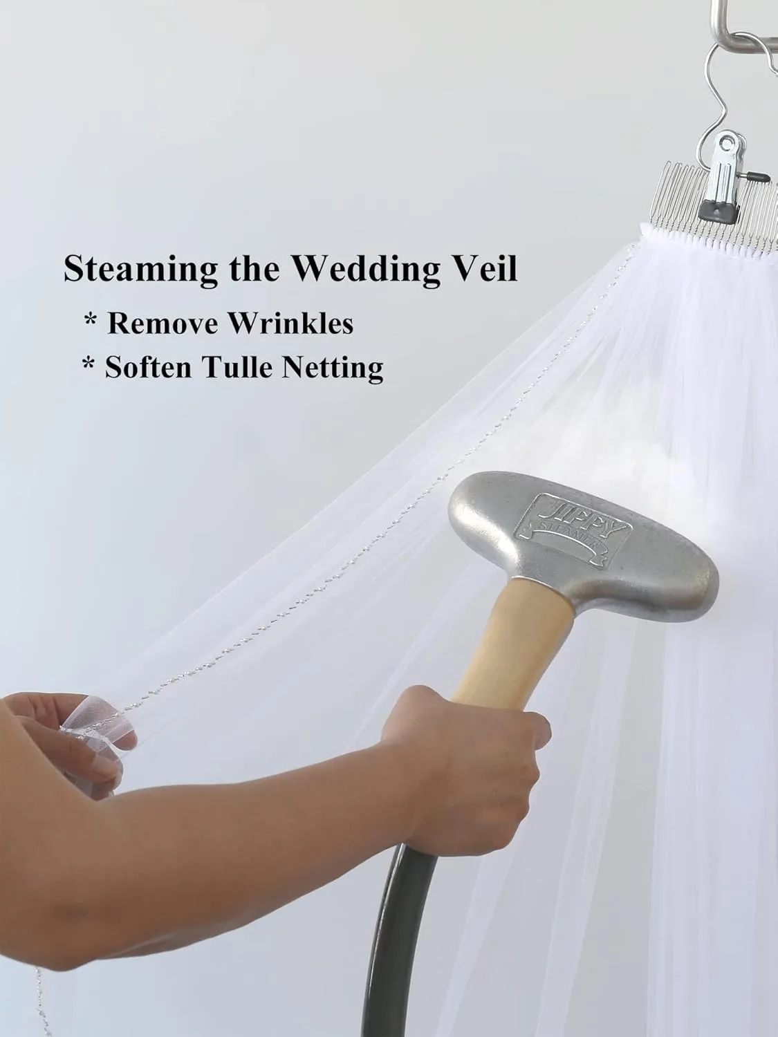 Tier Handmade Clear Crystal premium spacecraft Beaded Edge Bridal Wedding Veil SAMKY 2T 2 
