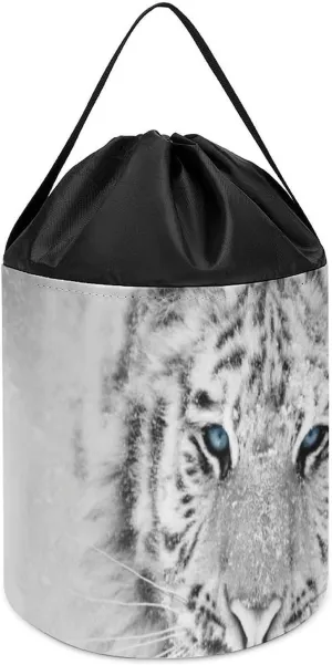 Tiger enthusiast flyway mount cosmic subtle Block Toys Storage Basket Collapsible Building Bag with Drawstring Halloween Easter Basket Snow White 