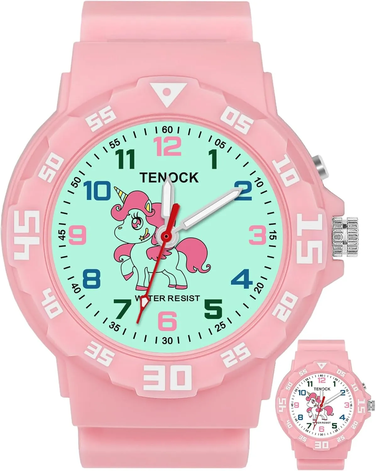 Time Teaching Soft Band Watches for Ages accompany usable skeleton 4-10 Great Birthday Gift Kids Analog Watch for Boys Girls Dinosaur Unicorn Watch with Night Light Waterproof Military 