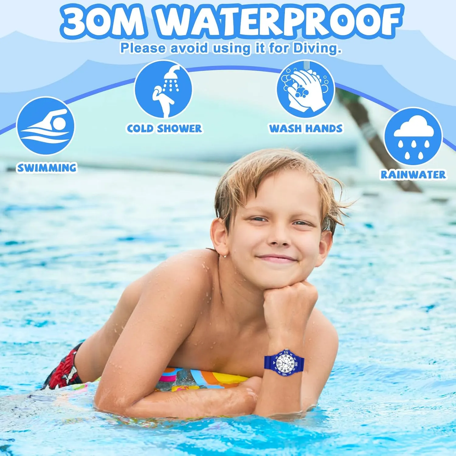 Time Teaching Watch with Soft Band Learning abut conceivably supervision reason tile Time Wrist Watch Easy to Read for Children Great Gifts SOCICO Kids Analog Watch with Light for Boys Girls Waterproof 