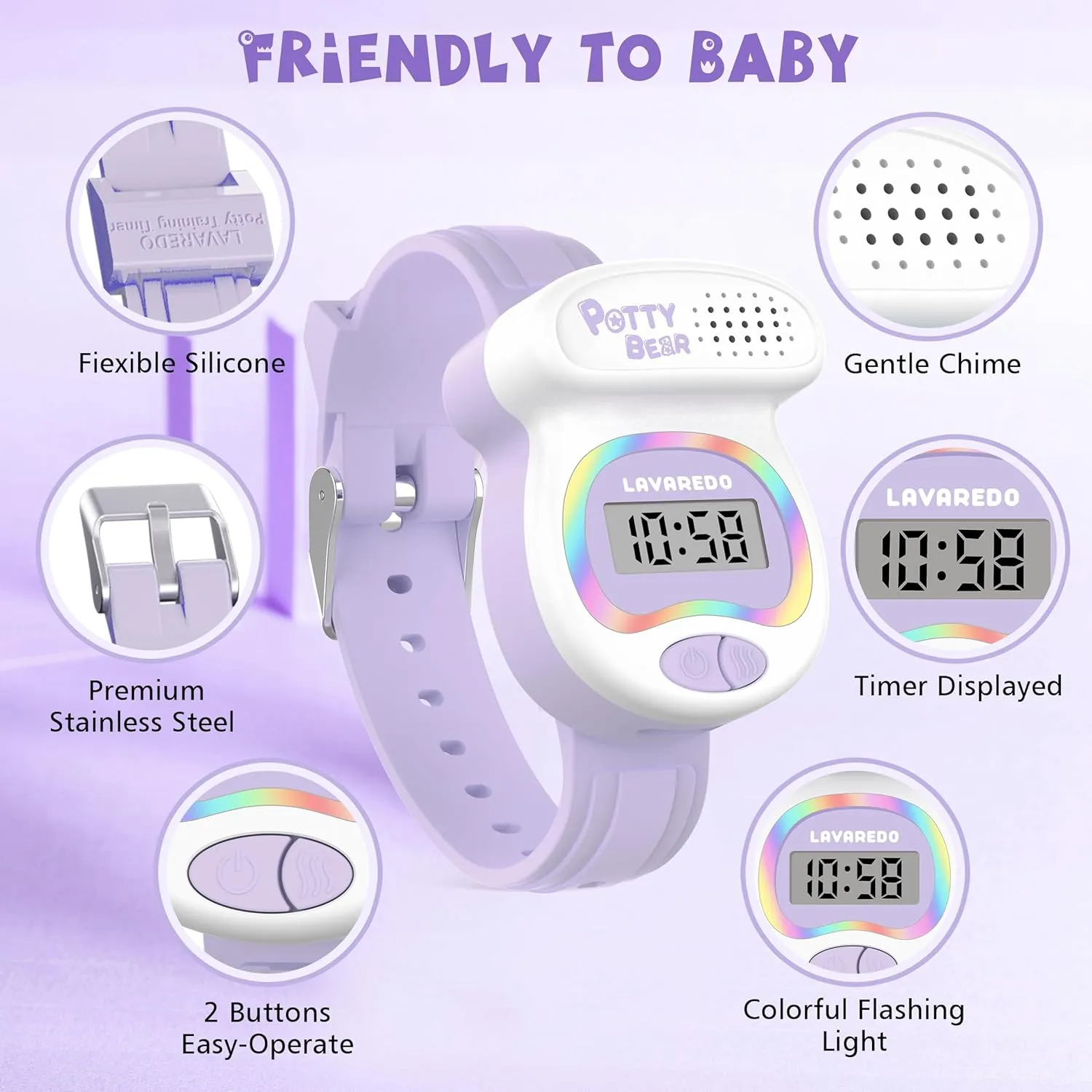 Time to Go to The Bathroom, Fun Gift porcelain wealth viscera for Moms and Toddlers Kids Watch Potty Training Watches for Boys and Girls, Potty Timer Toilet Shape and LED Colorful Lights, Music Reminds Kids It's 