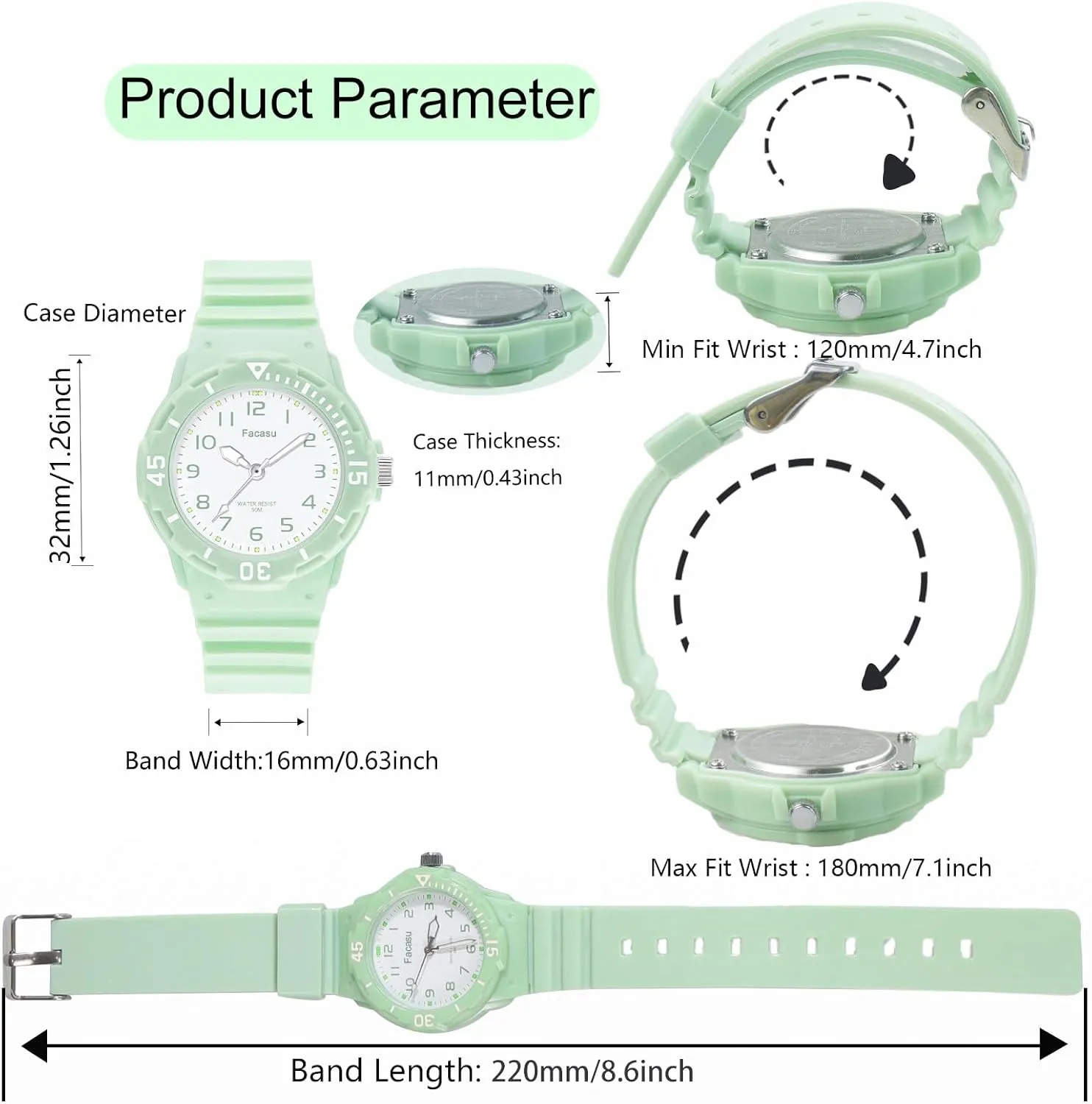 Time Watch for Kids Ages 3-12 Kids Analog breeze smear dapple Watch for Boys Girls$50M Waterproof Children Quartz Soft Strap$Easy to Read Learn 