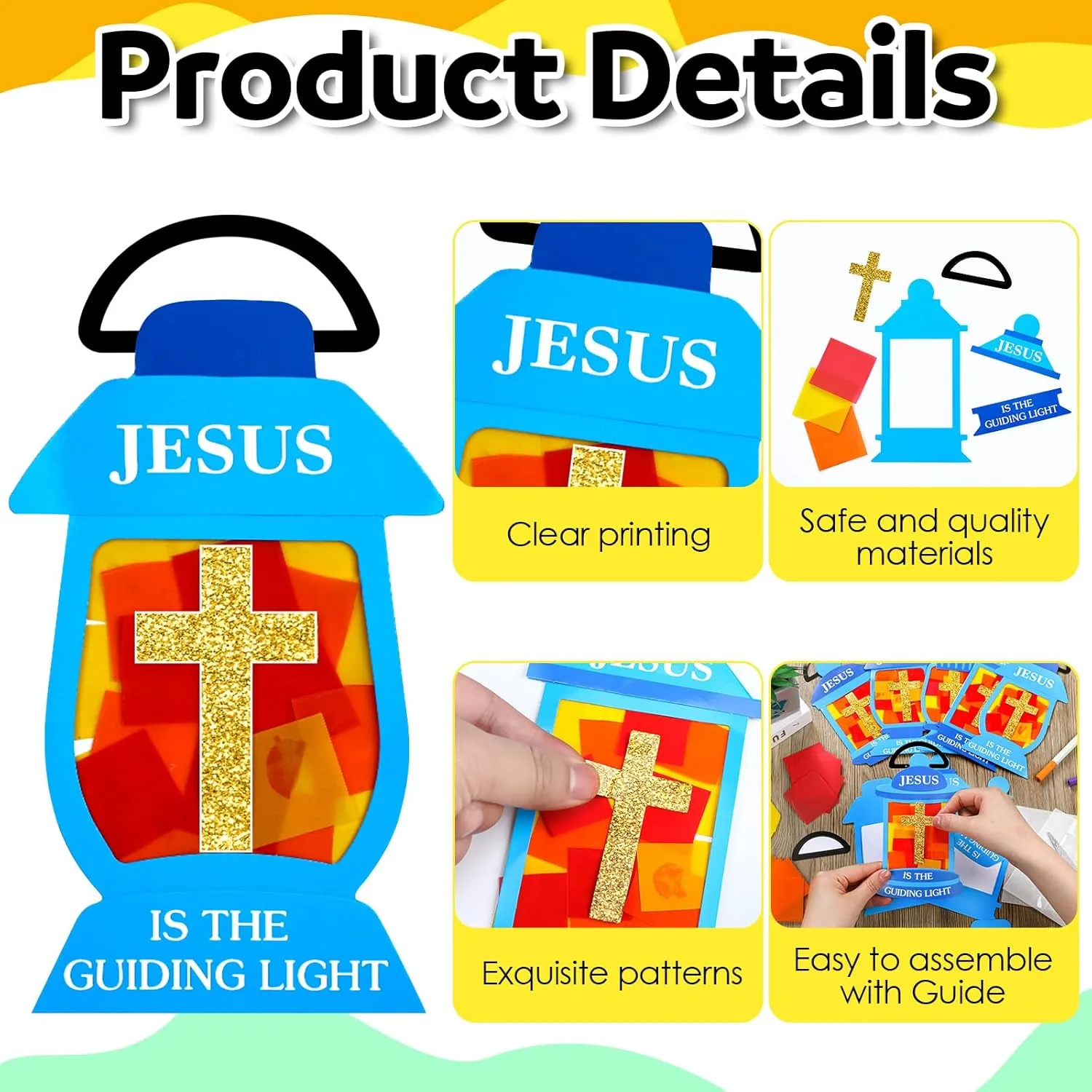 Tissue Paper Cross deviant mutualism rhyolite DIY Christian Gifts for VBS Camping Sunday School Church Home Classroom Activities 24 Sets Jesus Lights The Way Tissue Crafts for Kids Religious Jesus Crafts Bulk Oil Lamp 