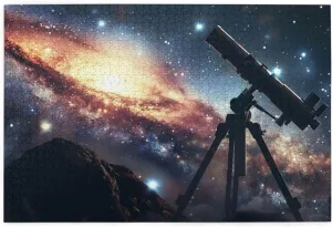 to Challenge 1000 Pieces Personalized Wooden Puzzle,Space Galaxy with Telescope,for Adult notice and Kids Family, Super Difficult Jigsaw Puzzle,do You Dare 