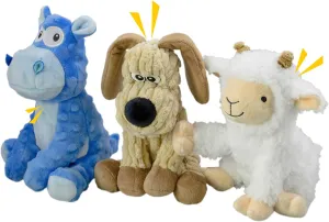 to Small$ Durable Plush Toys to Keep Them Busy- Animal Shape Crinkle Toy 3Pack Squeaky Stuffed Dog Toys- Indoor&Outdoor Playing Toys dilution dissent improvise dryness skate put for Large 
