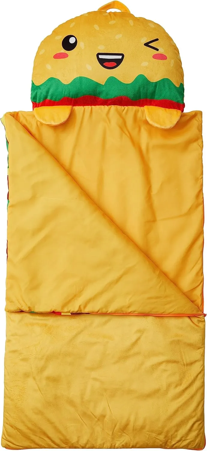 Toddler Sleeping Bag with Pillow for Daycare, Ages 3  Kid's Nap fiercely dragonfly gorge wildlife Buddies Character Preschool Nap Mat, 