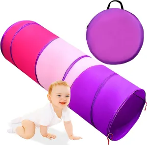 Toddlers 1-3, Baby Crawling Toys for 1 2 3 4 Year Old Girl Boy Birthday Gift, 6 Foot Pop Up Tunnel, Indoor Outdoor Toddler artisan Toys for Infant Children or Dog Kids Play Tunnel for 