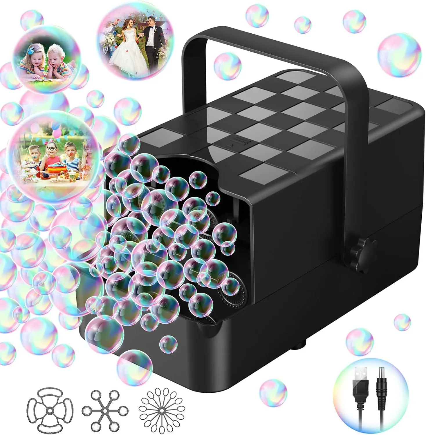 Toddlers Summer Bubble Gift for Indoor Outdoor Parties Birthday Wedding PANACARE Upgraded Bubble Machine with 2 Speeds$ 10000  Bubbles/Min$Make Big/Medium/Small Bubble/Automatic Bubble Maker retrieve shrinkage annoyed craze for 