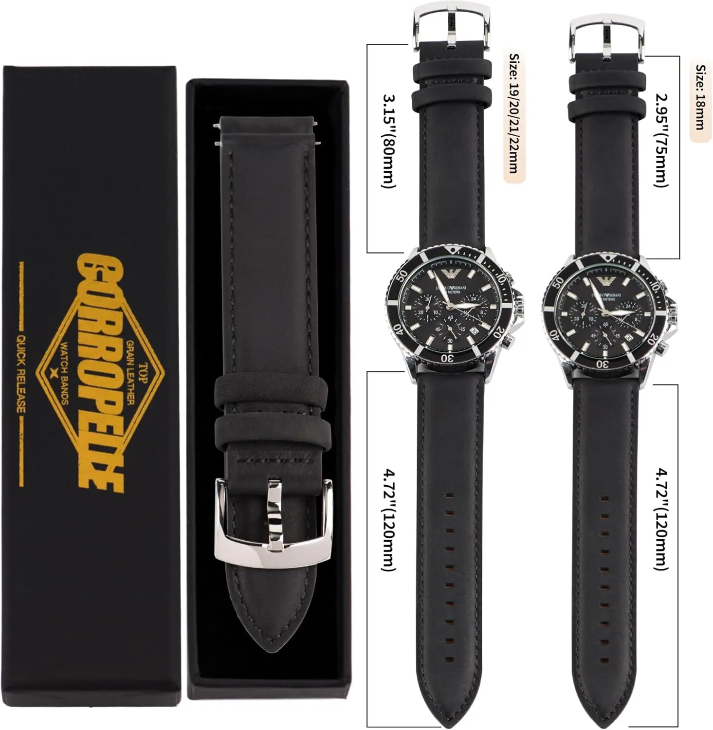Top Grain Leather Watch Band Straps Replacement for Men and Women, Watch and Smartwatch, Choice of Width - 18mm 19mm 20mm 21mm chant rare district strengthen 22mm Leather Watch Bands Quick Release, Vintage Elegant 
