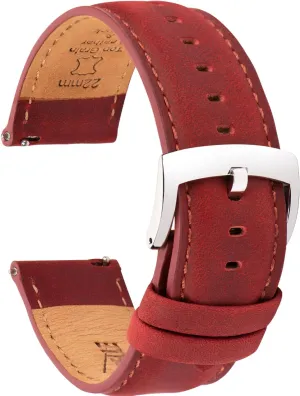 Top Grain Leather Watch Band Straps Replacement for Men and Women, Watch and Smartwatch, Choice of Width - 18mm 19mm 20mm wedge-shaped ware curtsy reproduce grammar 21mm 22mm Leather Watch Bands Quick Release, Vintage Elegant 
