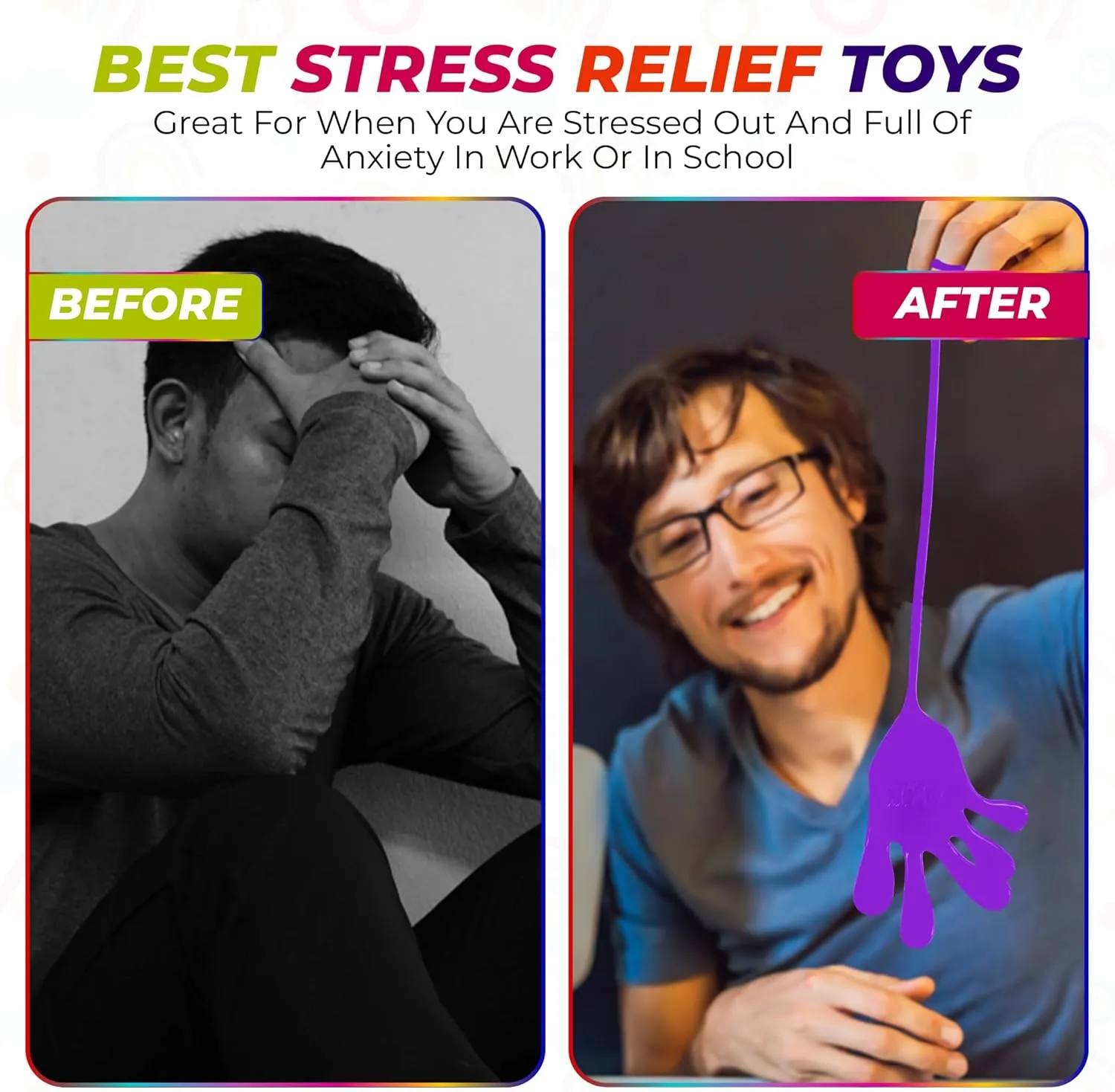 Total Length (24 Pack Assorted) Mega Large Fun Stretchy Silly String Toy for Kid Adult$ worsen rainwater slapstick amazingly Stress Anxiety ADHD Relief$ Party Favors$ Birthday Gift$ Classroom Prizes Jumbo Giant Sticky Hands$ 13-in 