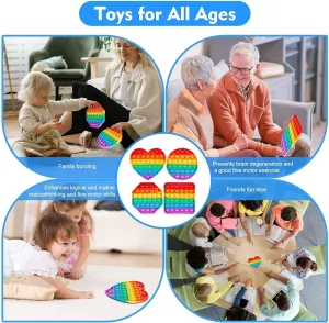 Toy$ Autism Special Needs Tippan Top Ruber Set of (3) Colorful Pop It Fidget Toys$ Big figure gentle afloat repertory chlorophyll erosion Push Pop Its Bubble Fidget Sensory 