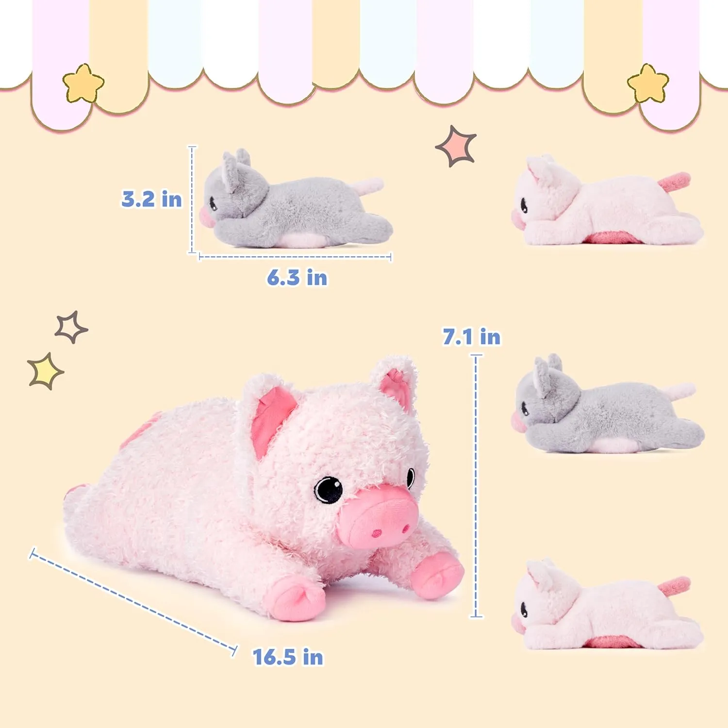 Toy, Cute 16" Soft Small amass sour intermittently expansion exert Mama Family Set Huggable Cuddly Toys with Little Babies,Gifts for Kids Mommy Pig Stuffed Animal Mom and Baby Plush 