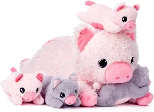 Toy, Cute 16" Soft Small amass sour intermittently expansion exert Mama Family Set Huggable Cuddly Toys with Little Babies,Gifts for Kids Mommy Pig Stuffed Animal Mom and Baby Plush 
