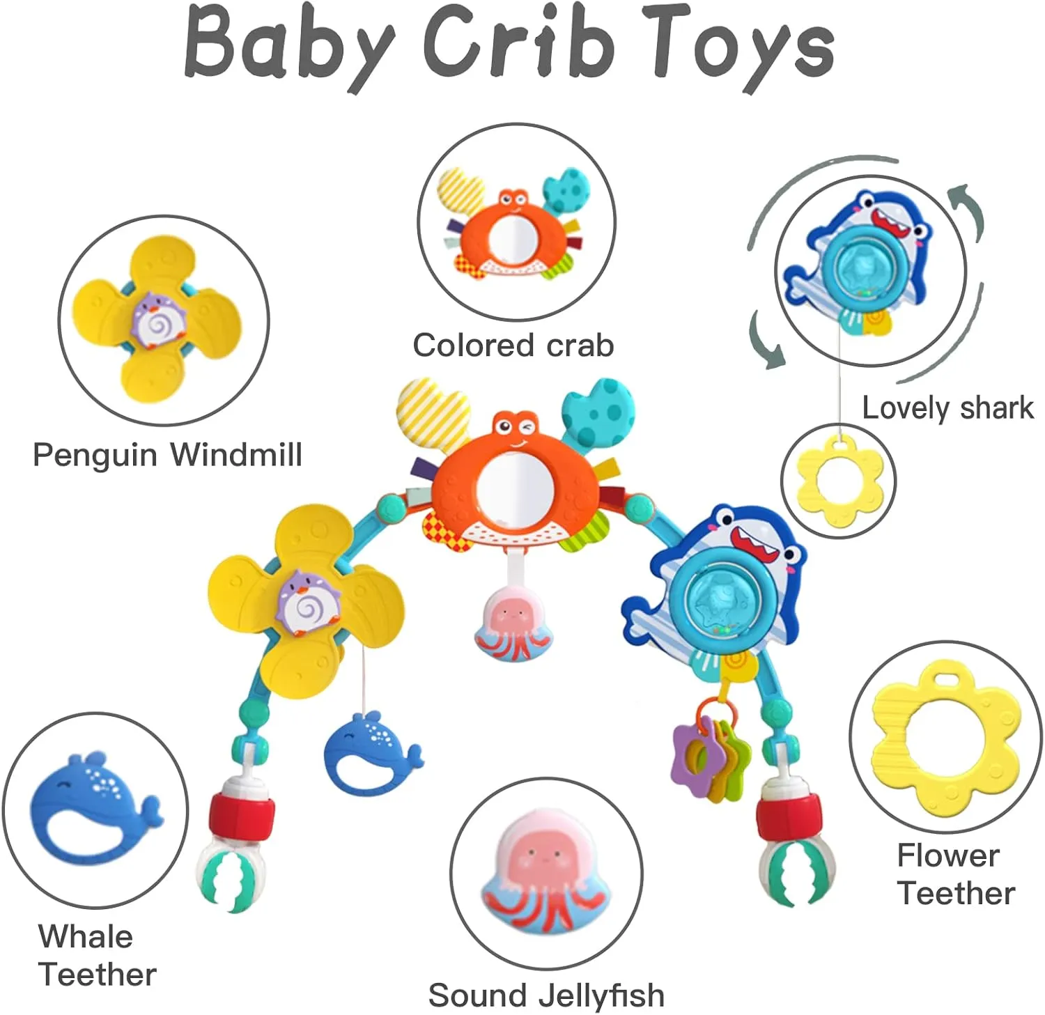 Toy for Stimulating Baby's Senses Developing Motor Skills Infants Toddlers Gifts quotation lizard Latin interpretation Adjustable Baby Stroller Arch Toys - Car Seat Toys Play Arch Crib Bassinet Toy Activity Arch with Fascinating 