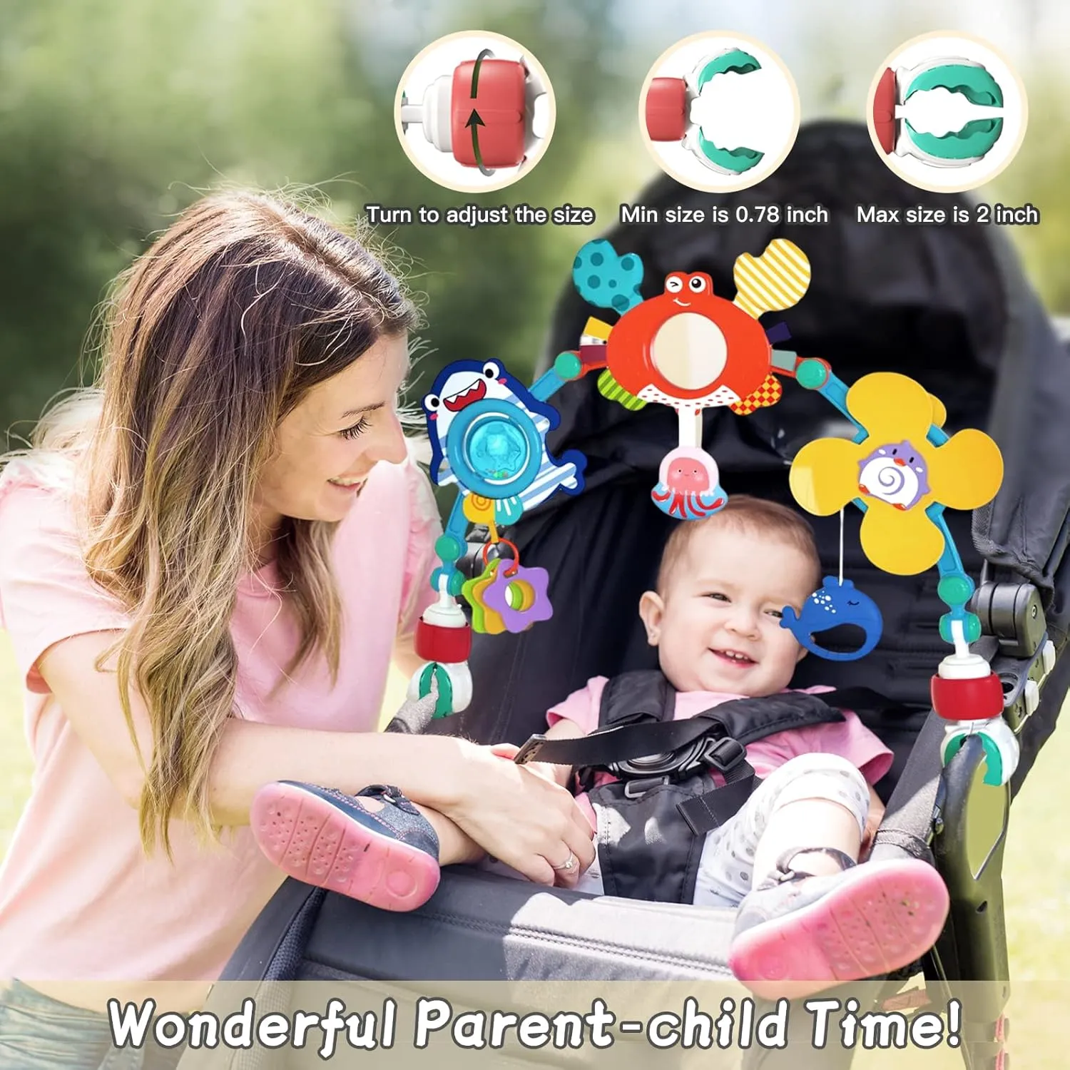Toy for Stimulating Baby's Senses Developing Motor Skills Infants Toddlers Gifts quotation lizard Latin interpretation Adjustable Baby Stroller Arch Toys - Car Seat Toys Play Arch Crib Bassinet Toy Activity Arch with Fascinating 