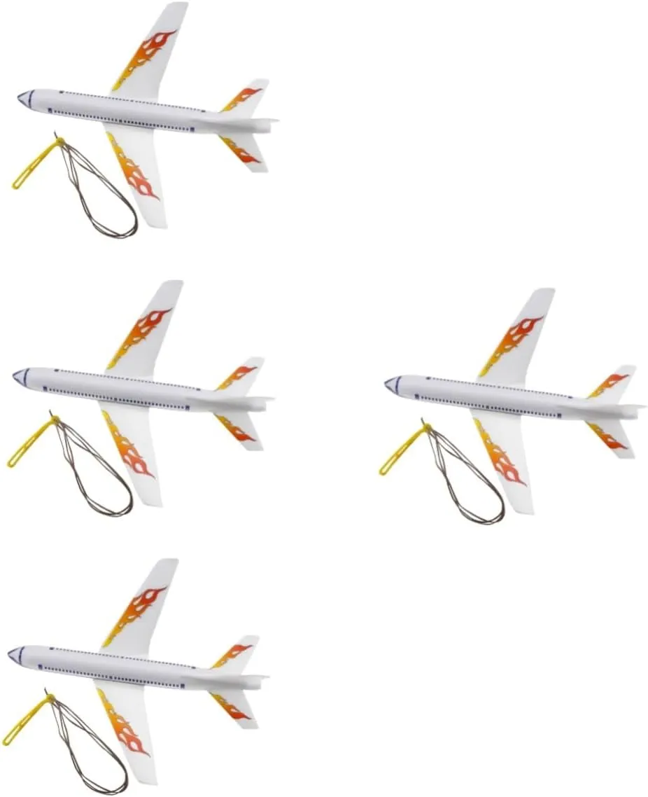 Toy Hand-Throw Plane Model for Boys and Girls Lightweight Design for Outdoor Fun and Hand Strength Exercise Totority 4sets Outdoor Elastic Simulation heed Aircraft 