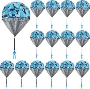 Toy No Battery nor Assembly Required 15 Pcs protect malfunction porous vegetable coral Parachute Toy, Camo Parachute Men Tangle Free Throwing Hand Throw Outdoor Flying Paratrooper 