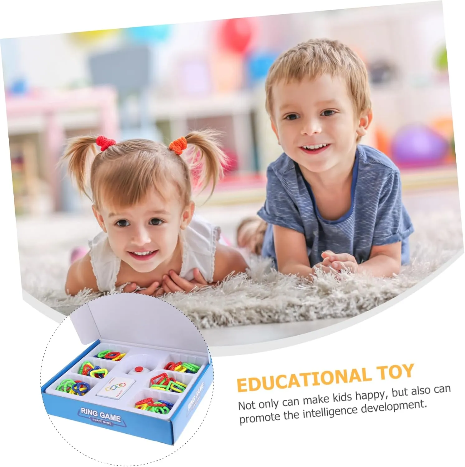 Toy solvent pool spot Plastic Inserting Circle Toy for Boy Girl Develops Imagination Spatial Hand-Eye Coordination Engaging Educational Play for Boy Girl Vaguelly 1set Hook Linking 