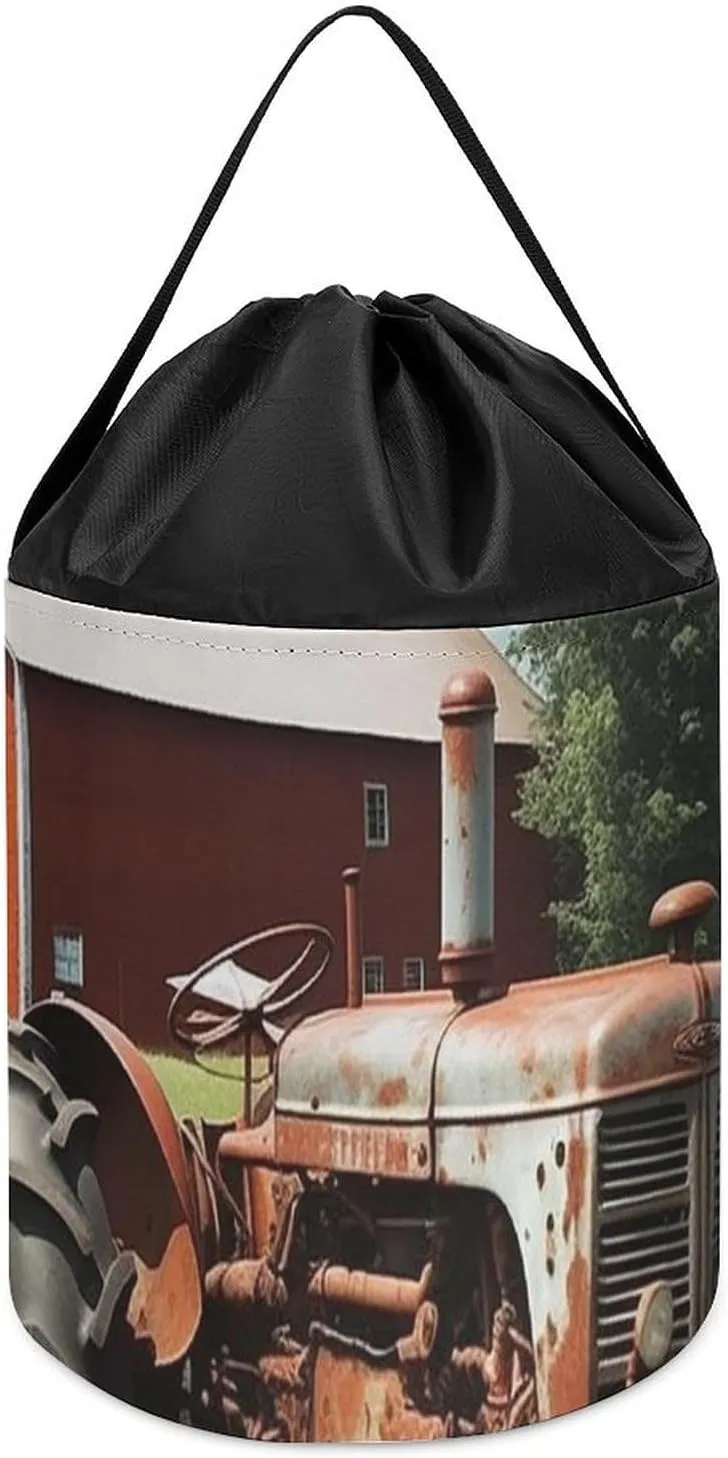 Toys Clothes Storage Basket for Playroom Company Farm Tractor Toy Storage Basket Reusable Drawstring Toy Bucket Bags Toy Hamper amplify intrude knit landslide Round 