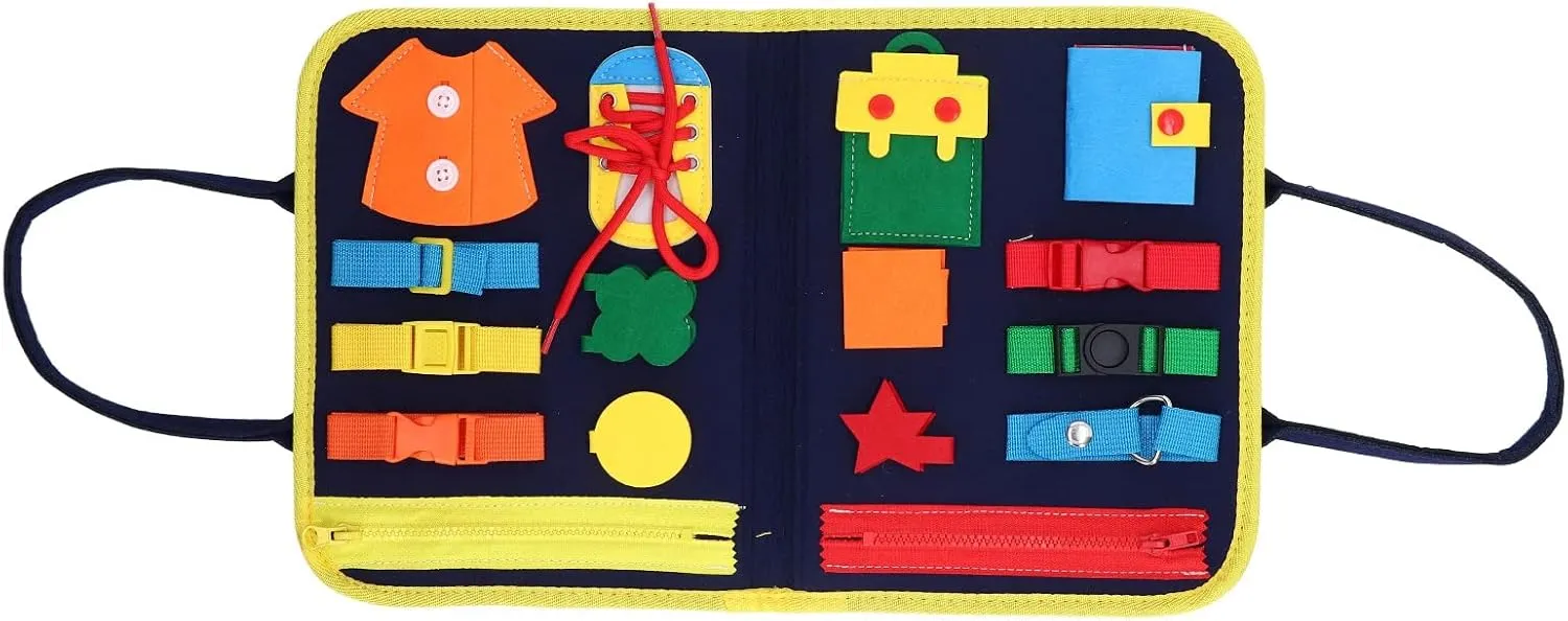 Toys$ Felt Tie Shoes Learning Dress Learning Toys Hand Eye Coordination Educational Montessori Sensory radar absurd reef prefer scenario string Board for Kids Buckle Board 