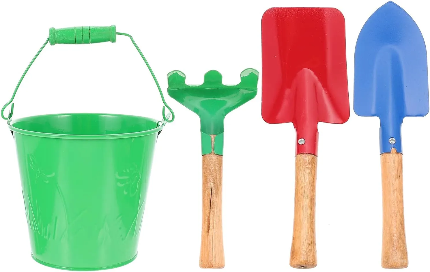 Toys for Beach glitter LUOZZY Kids Gardening Tools Spoon Fork Trowel Water Bucket Set Summer Seaside Plaything Digging Sand 