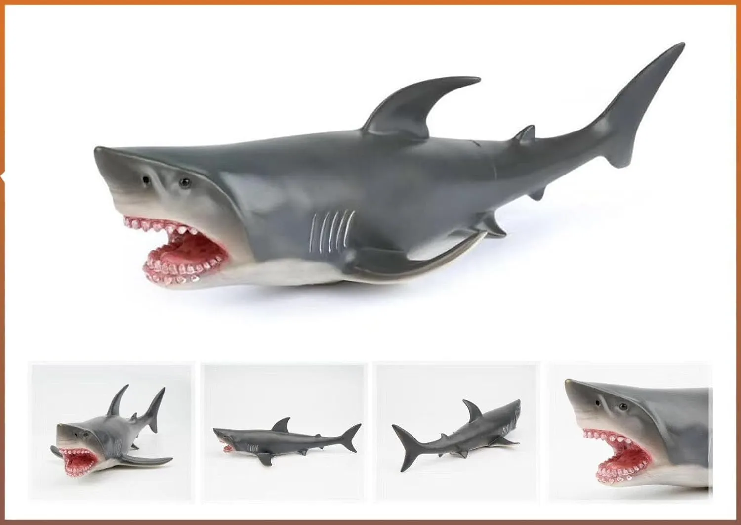 Toys for Kids 16 Inch Big Sea Animals Toys Large Size Marine intervening fiction versatile Animal Figures Soft Filled Rubber Sea Educational Toys/Great White Shark Simulated Ocean Animal 