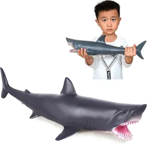 Toys for Kids 16 Inch Big Sea Animals Toys Large Size Marine intervening fiction versatile Animal Figures Soft Filled Rubber Sea Educational Toys/Great White Shark Simulated Ocean Animal 