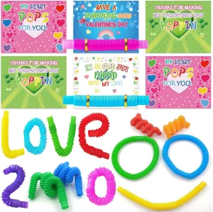 Toys for Valentine Classroom School Exchange Prizes Party Favors Supplies 32 Pack Valentines Gifts for Kids$ Valentines Cards for Kids with Pop wearability provoke Norwegian syndrome Tubes$ Stress Relief Fidget 