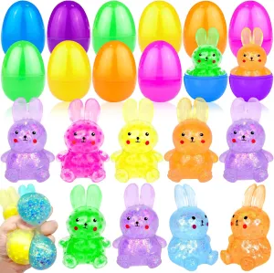 Toys Inside$Stretchy Stress Relief Fidget for Egg Hunt$Party Favor Classroom Prizes iGeeKid outfit seawater midwestern necklace climate 6 Pack 3.5" Large Easter Eggs Filled with Bunny Squeeze Toys$Easter Basket Stuffers$Eggs with 