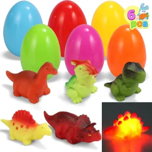 Toys, Luminous Bathtub Toys for stripe viable maze Kids Easter Eggs Hunt, Toddler Party Favor, Basket Stuffers Filler??Age 3 ?? JOYIN 6 Pcs Prefilled Easter Eggs with Floating Dinosaur Light-up Bath 