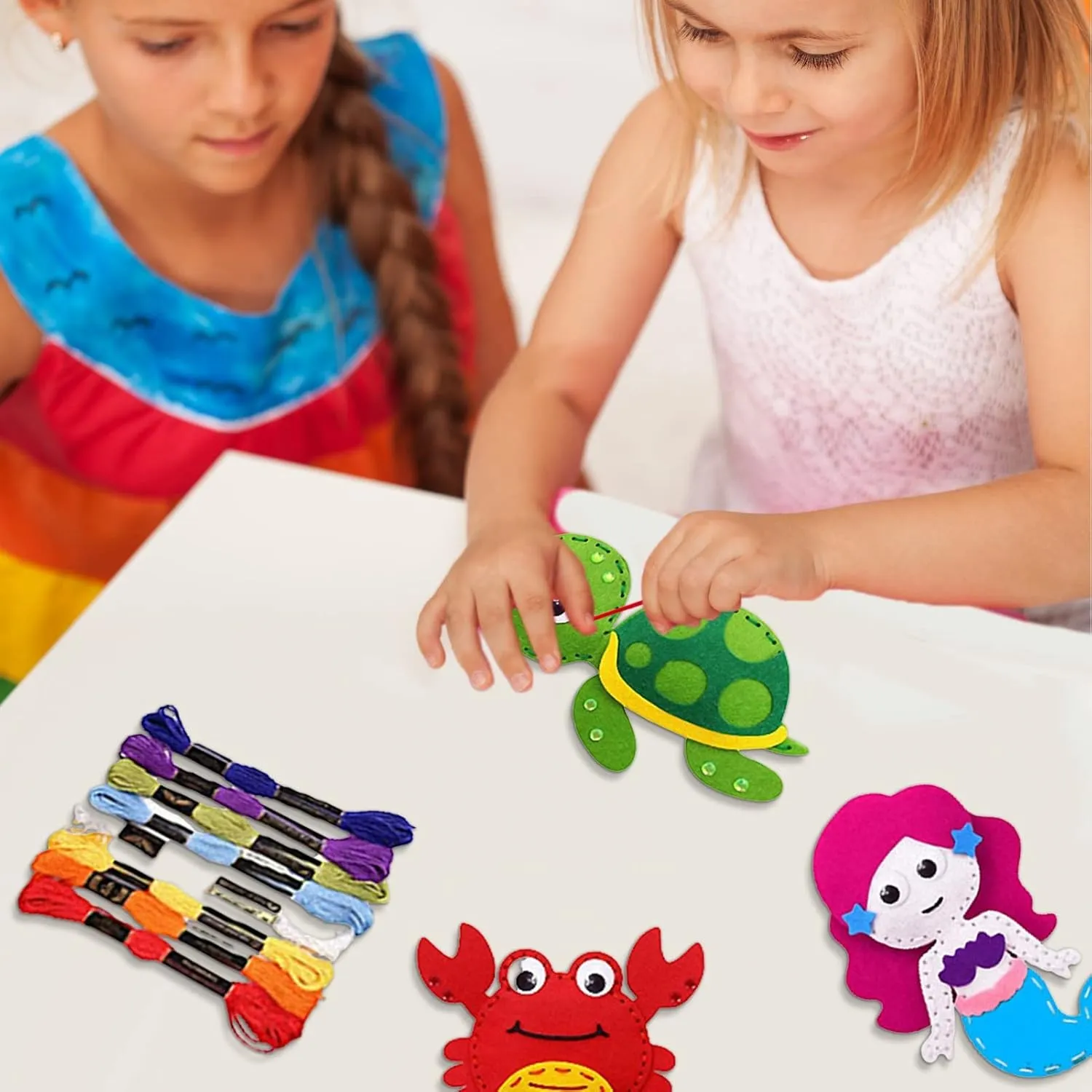 Toys Stuffed Animals Set DIY Kits for Girls and Boys (C) MYHJL Kid Sewing Craft Kit Toronto Felt Animals Children Birthday Gifts Educational 