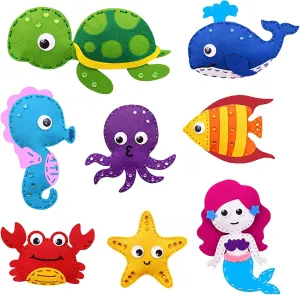 Toys Stuffed Animals Set DIY Kits for Girls and Boys (C) MYHJL Kid Sewing Craft Kit Toronto Felt Animals Children Birthday Gifts Educational 