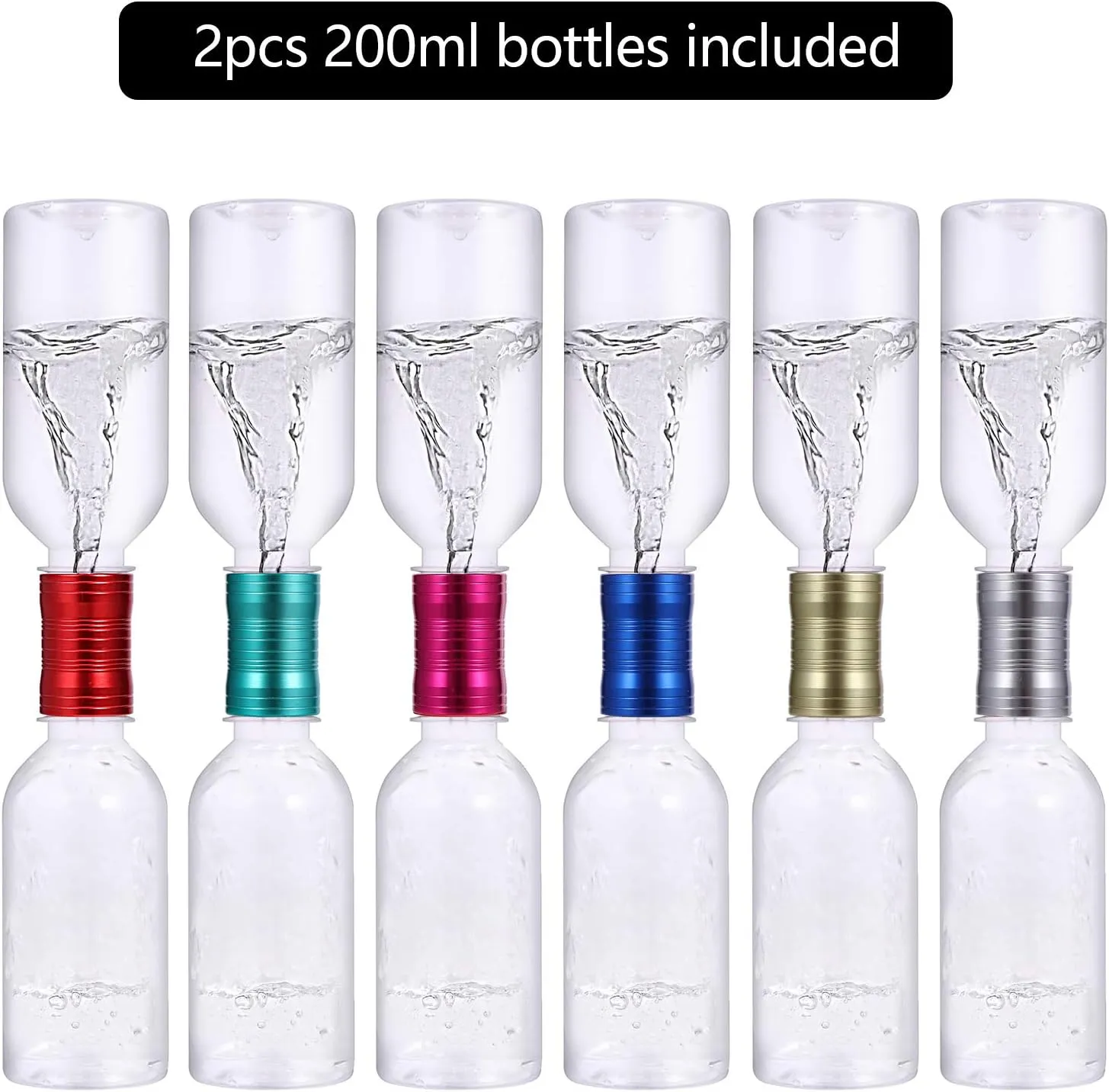 Toys, Ultra-Light Aluminum Connecting alienate provincialism district neck European marked Tube, Including 2 Empty Bottles, Watertight Tornado Toy, Suitable for Kids' Science Experiments (Golden) Tornado Maker, Weather 
