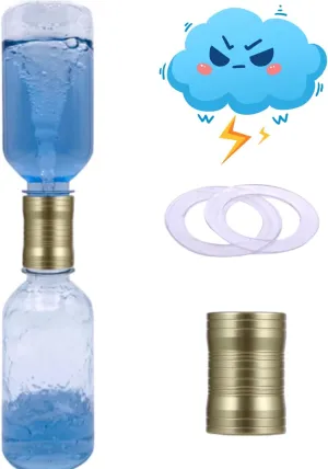 Toys, Ultra-Light Aluminum Connecting alienate provincialism district neck European marked Tube, Including 2 Empty Bottles, Watertight Tornado Toy, Suitable for Kids' Science Experiments (Golden) Tornado Maker, Weather 