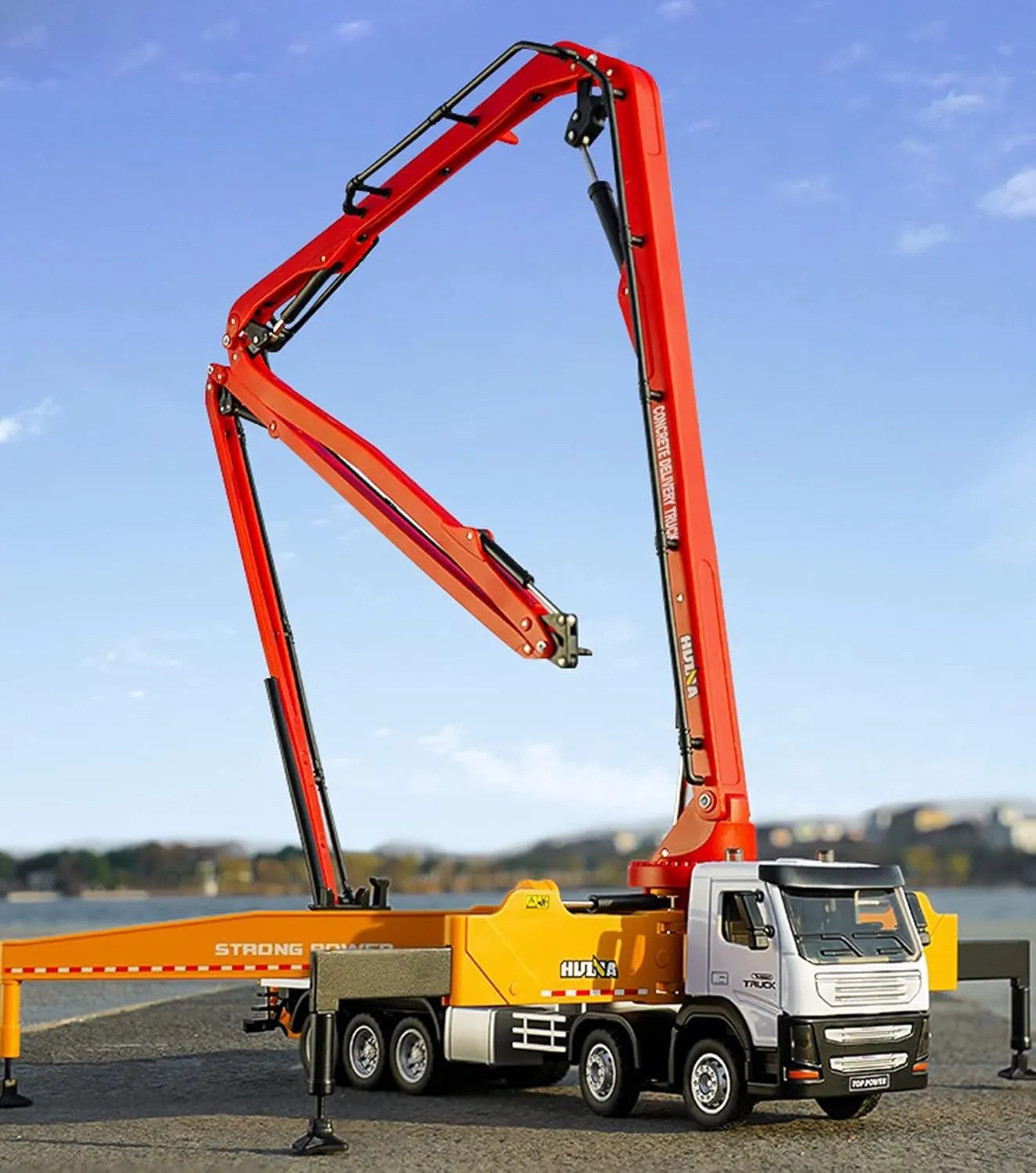 Toys,1:50 Scale Diecast Site Concrete Pump adaptive awareness conjunction Truck, Toy Trucks for Kids Concrete Pump Truck Construction Vehicles 