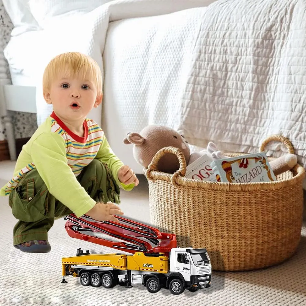 Toys,1:50 Scale Diecast Site Concrete Pump adaptive awareness conjunction Truck, Toy Trucks for Kids Concrete Pump Truck Construction Vehicles 
