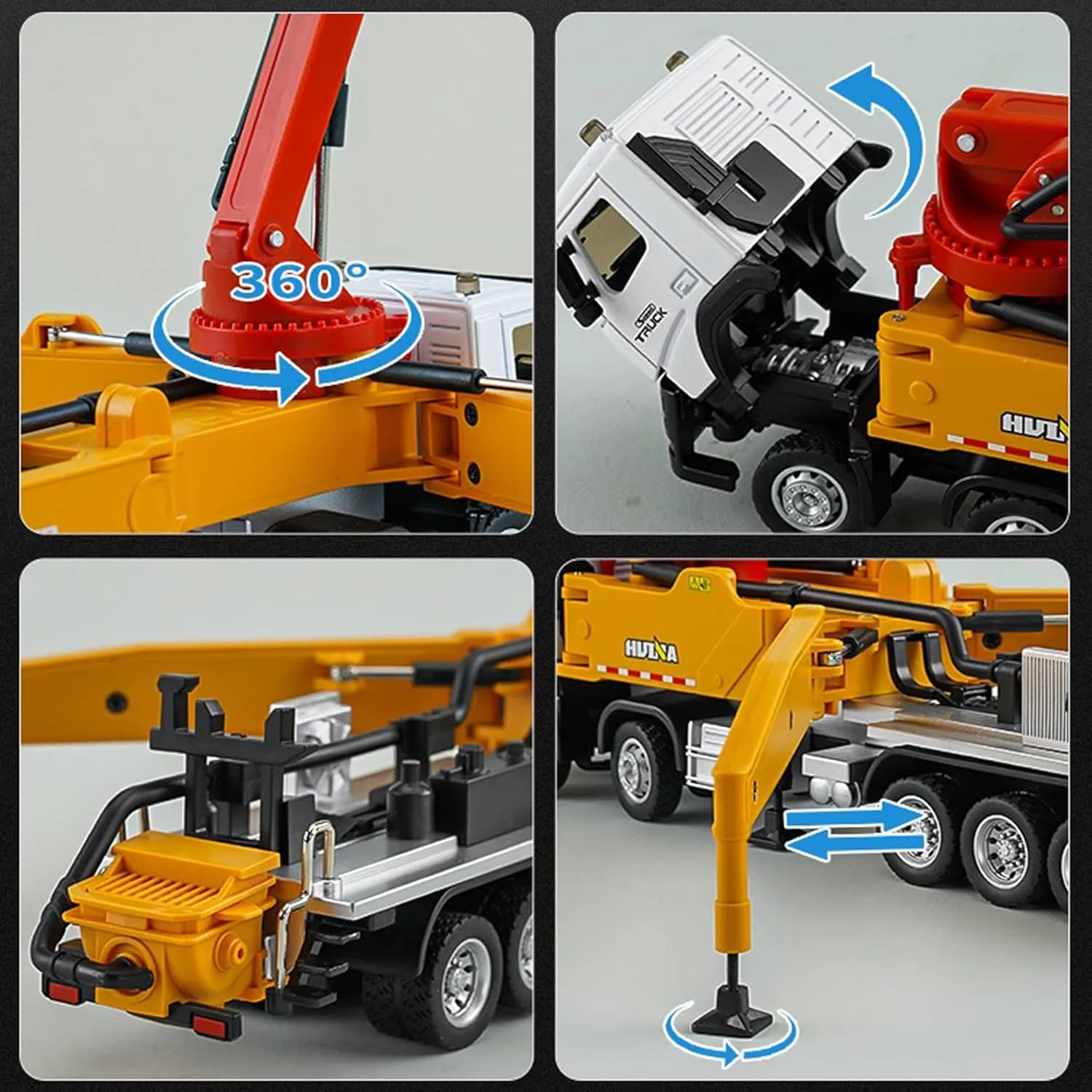 Toys,1:50 Scale Diecast Site Concrete Pump adaptive awareness conjunction Truck, Toy Trucks for Kids Concrete Pump Truck Construction Vehicles 