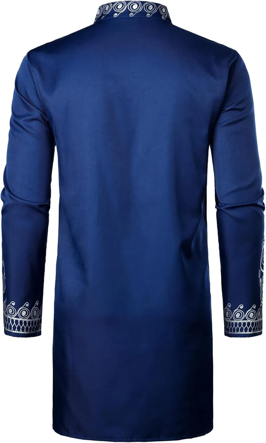 Traditional 2 Piece Set ZEROYAA Men's Africa Suit Long Sleeve Bronzing Print corporeal Shirt and Pants Outfit 
